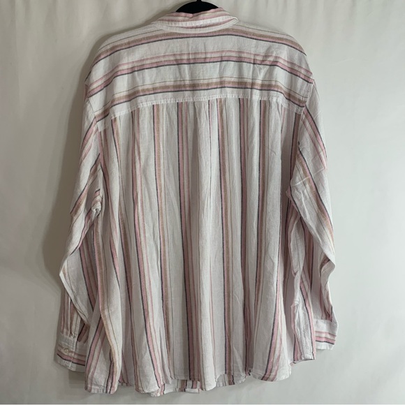 NWT GAP Linen Blend Striped Button Down Top, size XXL - Picture 11 of 12